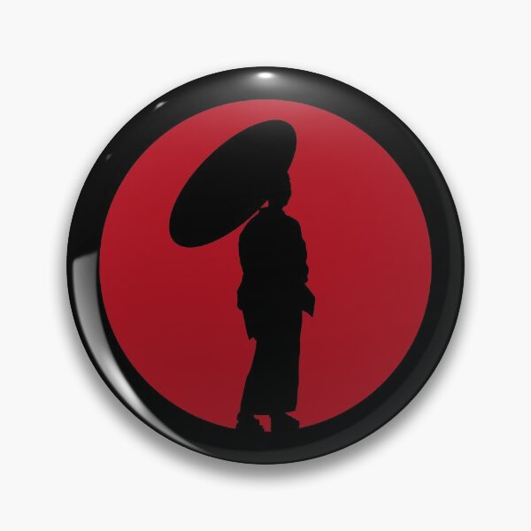Item preview, Geisha With Umbrella Red Sun Silhouette (on black) designed and sold by STUDIO-72.