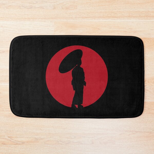Item preview, Geisha With Umbrella Red Sun Silhouette (on black) designed and sold by STUDIO-72.