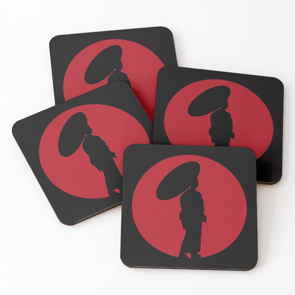 Item preview, Geisha With Umbrella Red Sun Silhouette (on black) designed and sold by STUDIO-72.