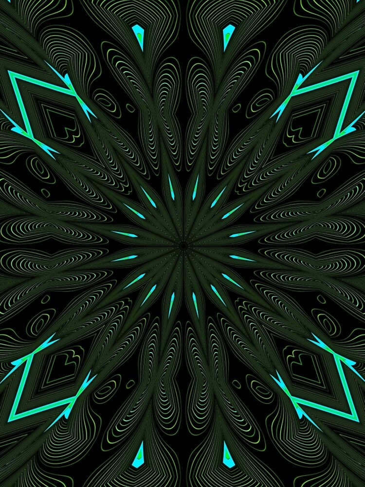 Fractal Madness - Neon Green Black by vkdezine
