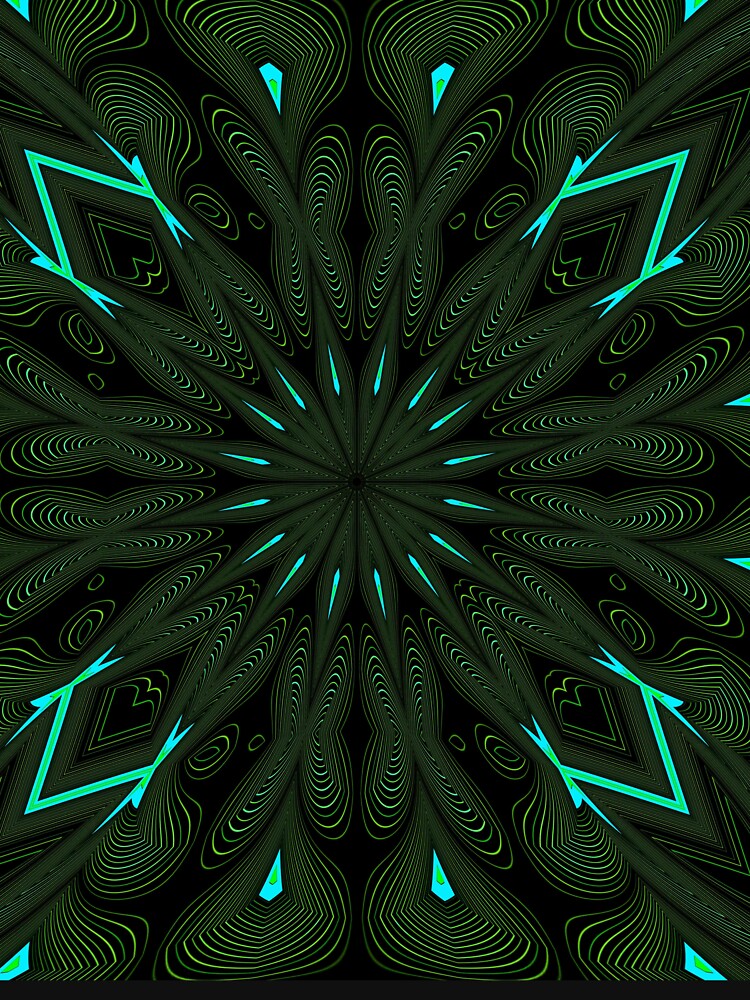 Fractal Madness - Neon Green Black by vkdezine