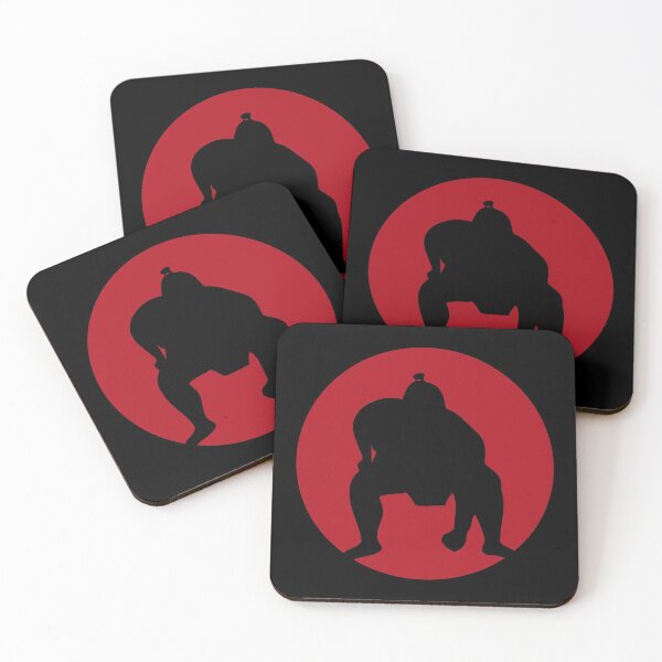 Item preview, Sumo Wrestler Red Sun Silhouette (on black) designed and sold by STUDIO-72.