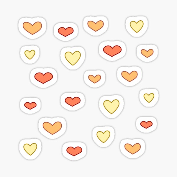Item preview, Simple red, yellow and orange heart sticker pack designed and sold by BelaMuca.