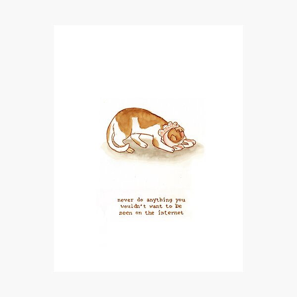 cattism 4: never do anything you wouldn't want to be seen on the internet Photographic Print
