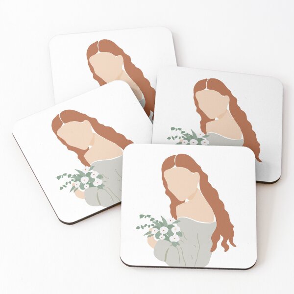 Item preview, Boho woman with flower bouquet illustration designed and sold by cinnamonbay.