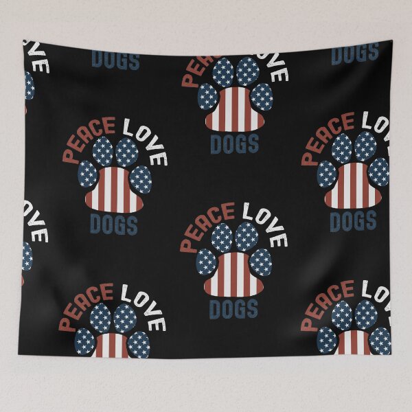 Item preview, Peace Love And Dogs, American Paw Pring designed and sold by SportyDogShop.