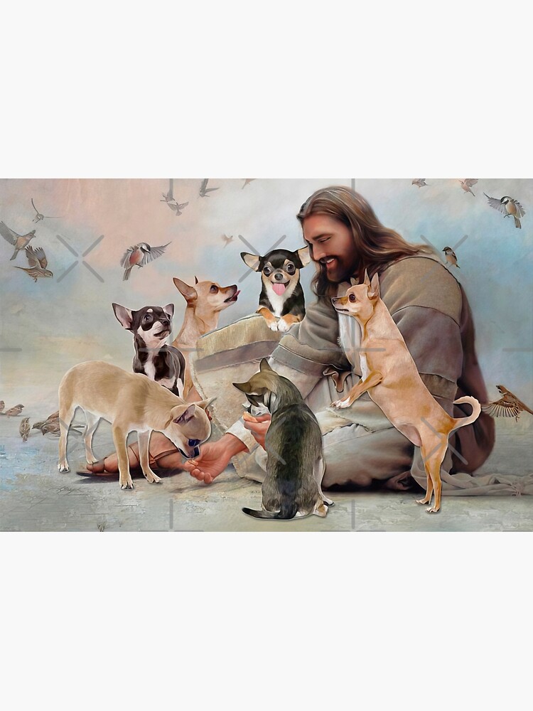 God surrounded by Chihuahua angels Gift for you Jesus Chihuahua