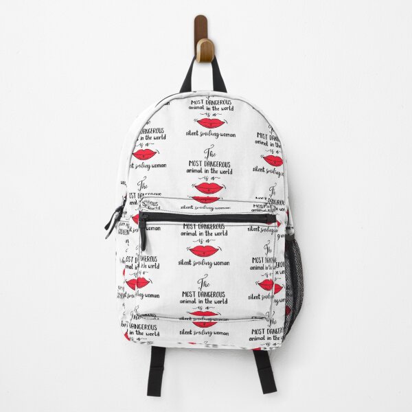 Item preview, The Most Dangerous animal in the World is a Silent Smiling Woman - Funny hand drawn quote designed and sold by WearWolfDesigns.