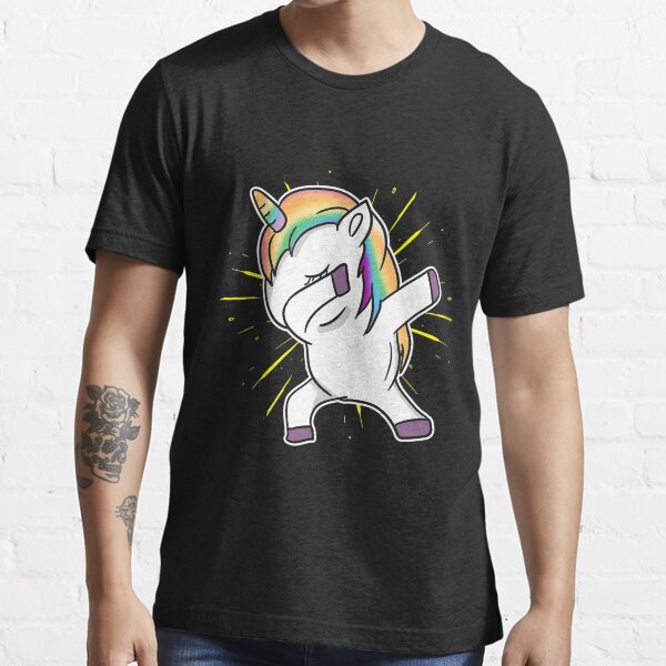 Dabbing Rainbow Unicorn Lgbt Gay Pride Essential T-Shirt