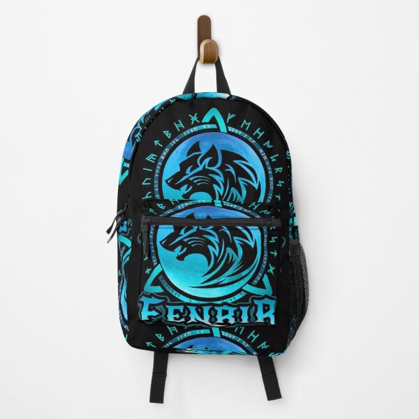 Item preview, Fenrir Loki's Son, Viking Wolf And Blue Moon With Norse Runes designed and sold by aronia.