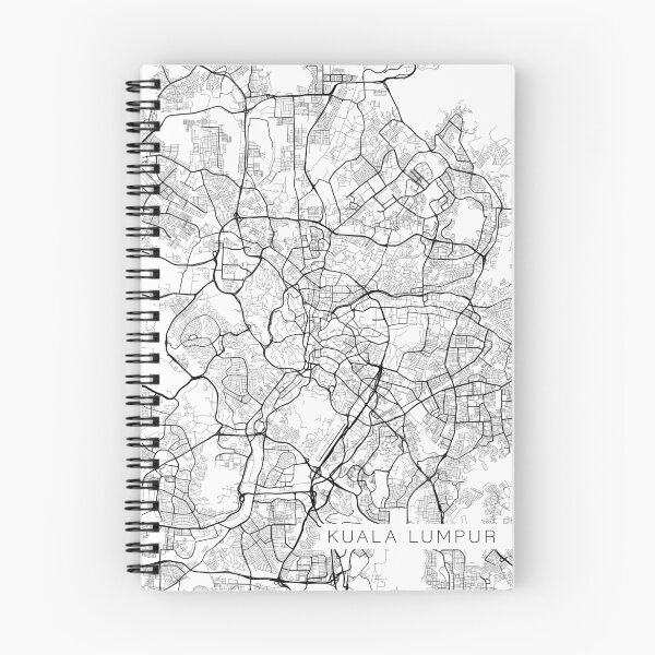 Item preview, Kuala Lumpur Map, Malaysia - Black and White designed and sold by MainStreetMaps.
