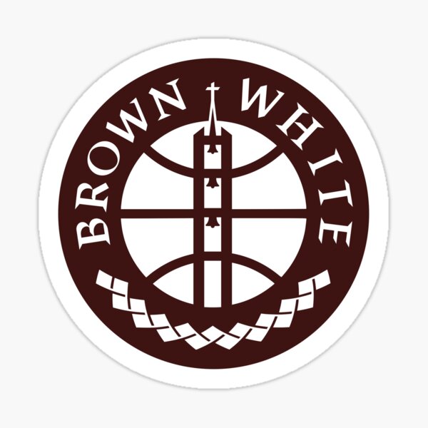 Brown & White Sticker