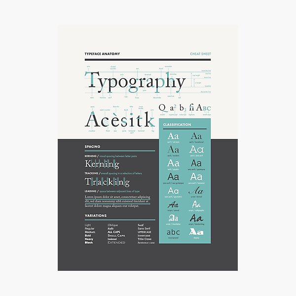 Item preview, Typeface Anatomy Cheat Sheet designed and sold by pennyandhorse.