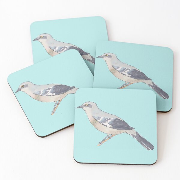 Item preview, Northern Mockingbird bird species watercolor art designed and sold by TheWaterBirds.