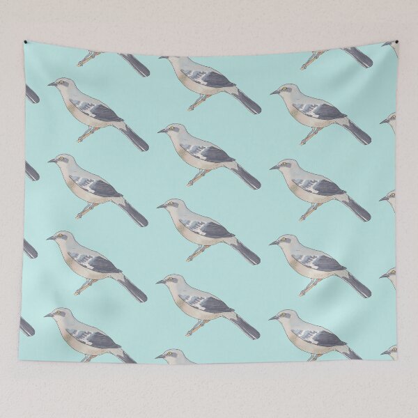 Item preview, Northern Mockingbird bird species watercolor art designed and sold by TheWaterBirds.