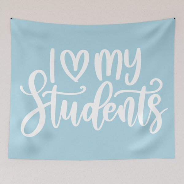 Item preview, I love my students - empowering teacher quote/gift (white/grey) designed and sold by PickaSticka.