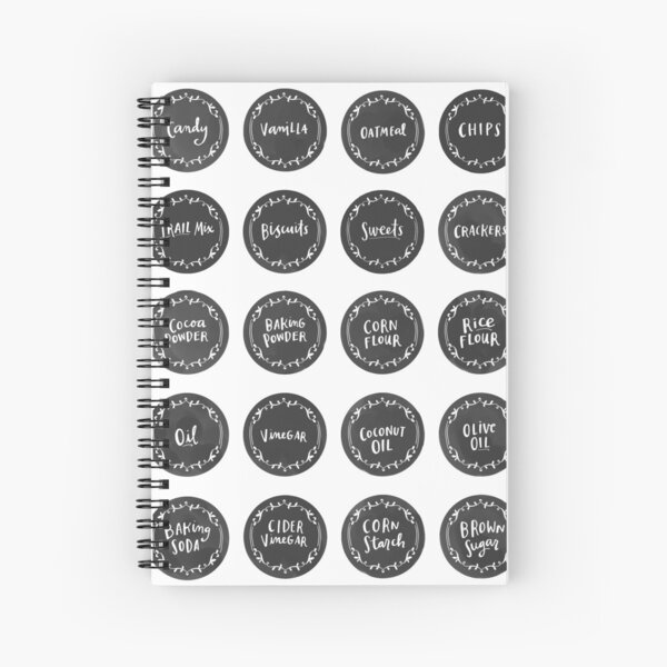 Pantry Kitchen Labels Spiral Notebook