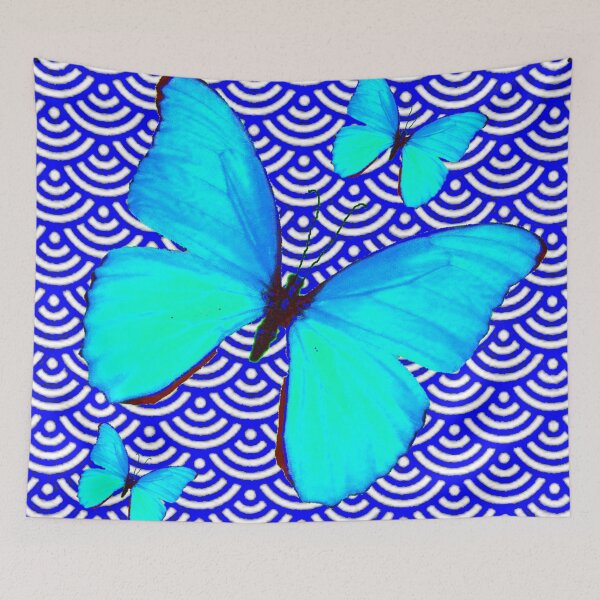 Item preview, BLUE ON BLUE PATTERN BLUE BUTTERFLY designed and sold by sharlesart.