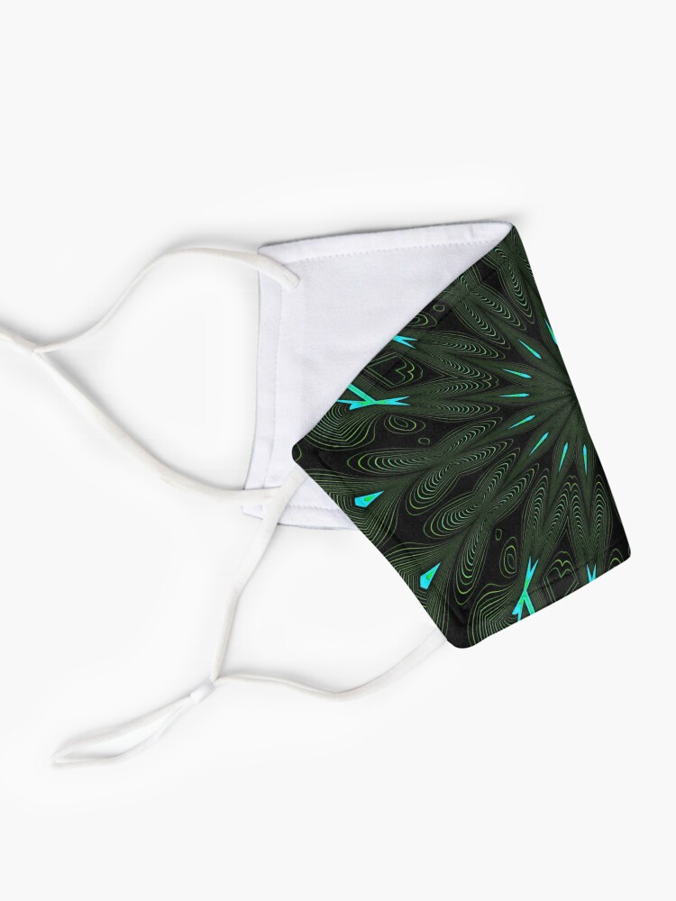 Alternate view of Fractal Madness - Neon Green Black Mask