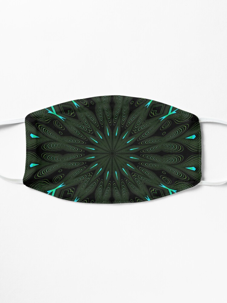 Alternate view of Fractal Madness - Neon Green Black Mask