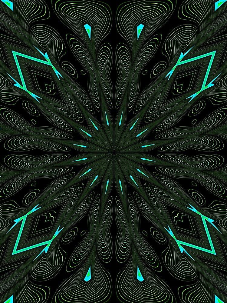 Fractal Madness - Neon Green Black by vkdezine
