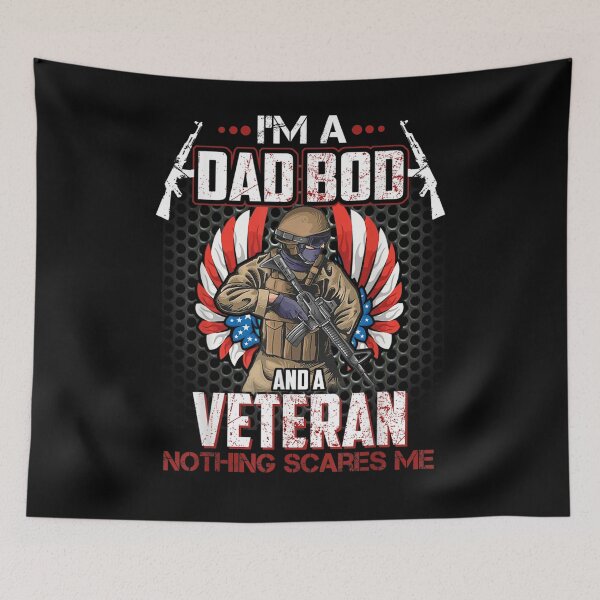 Item preview, Mens I'm A Dad Bod And A Veteran Nothing Scares Me Fathers Day  designed and sold by tashiav.