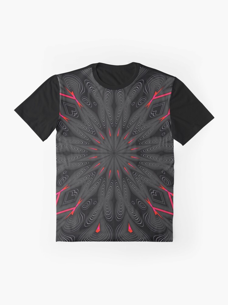 Alternate view of Fractal Madness - Neon Red Black 1 Graphic T-Shirt