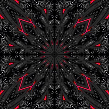 Artwork thumbnail, Fractal Madness - Neon Red Black 1 by vkdezine