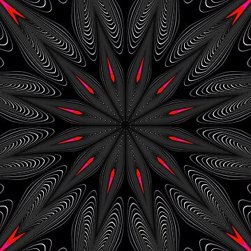Artwork thumbnail, Fractal Madness - Neon Red Black 2 by vkdezine