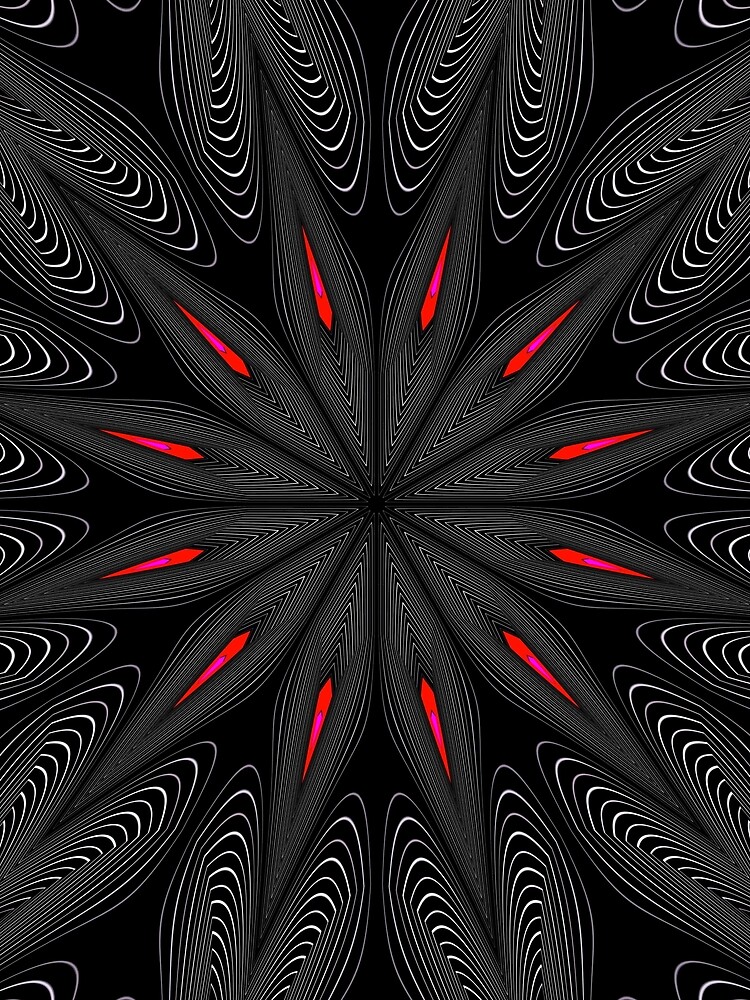 Thumbnail 5 of 5, Graphic T-Shirt, Fractal Madness - Neon Red Black 2 designed and sold by vkdezine.