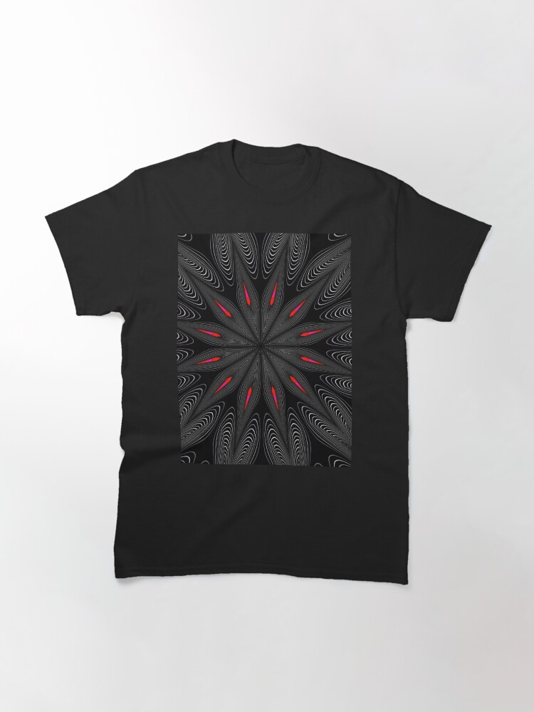 Alternate view of Fractal Madness - Neon Red Black 2 Classic T-Shirt