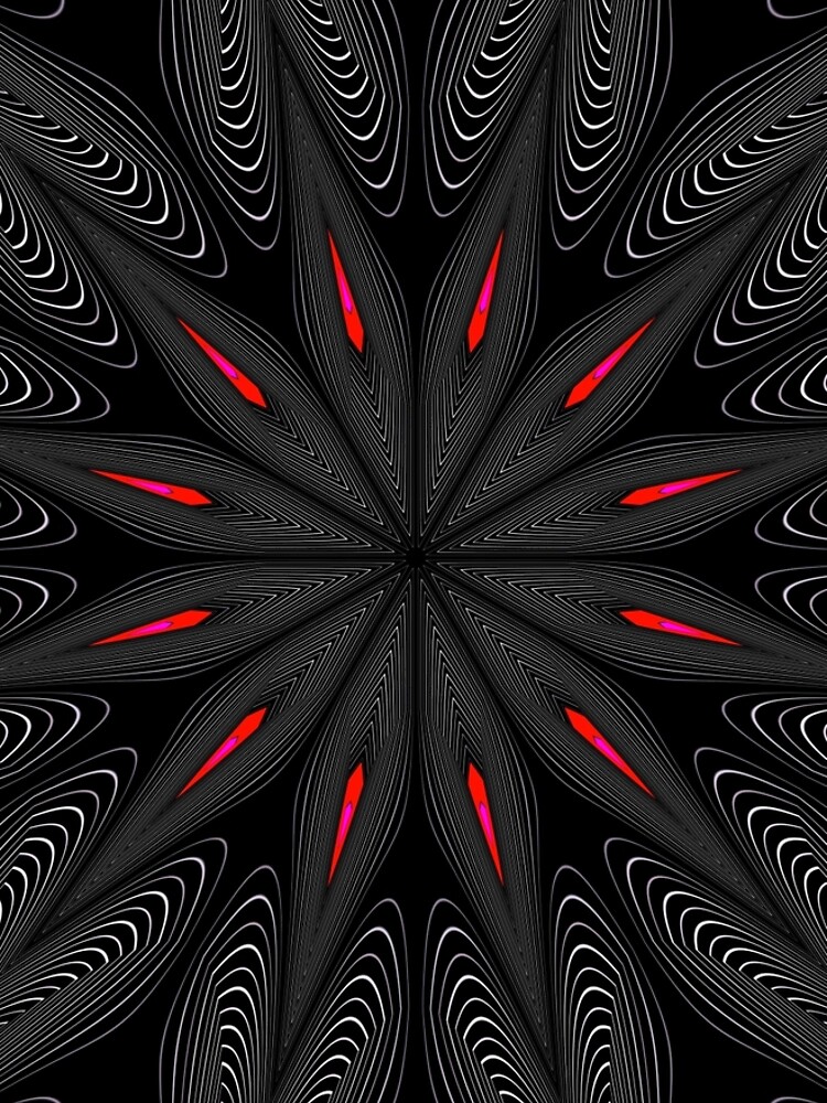 Fractal Madness - Neon Red Black 2 by vkdezine