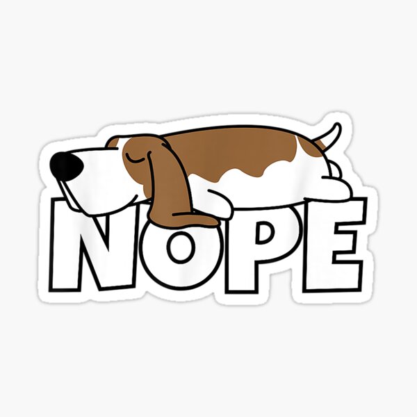 Lazy Basset Hound Sticker