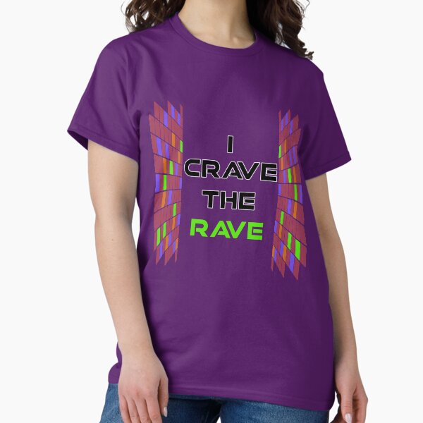 Aperçu de l'œuvre I Crave The Rave - Save Our Scene - Centre vert sur violet créée et vendue par NoMatterLab.