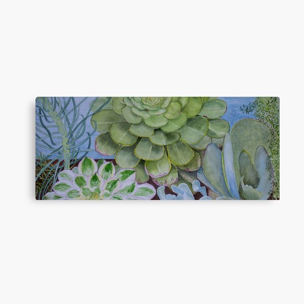 Watercolor Succulents Canvas Print