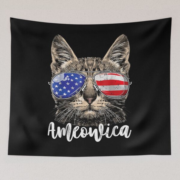 Item preview, Ameowica Cat American Flag Usa 4th Of July Men Women Kids  designed and sold by tashiav.