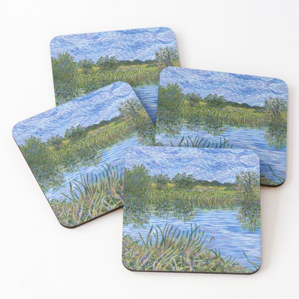 Item preview, Van Gogh style River Avon near Pershore painting designed and sold by Marion Yeo.