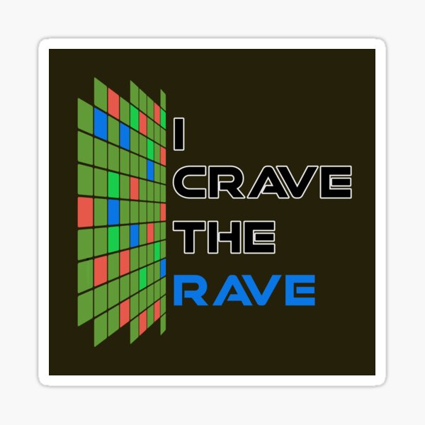 Aperçu de l'œuvre I Crave The Rave - Save Our Scene - Bleu sur vert foncé créée et vendue par NoMatterLab.