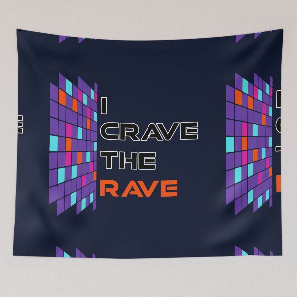 Item preview, I Crave The Rave - Save Our Scene - Orange on Dark Blue designed and sold by NoMatterLab.