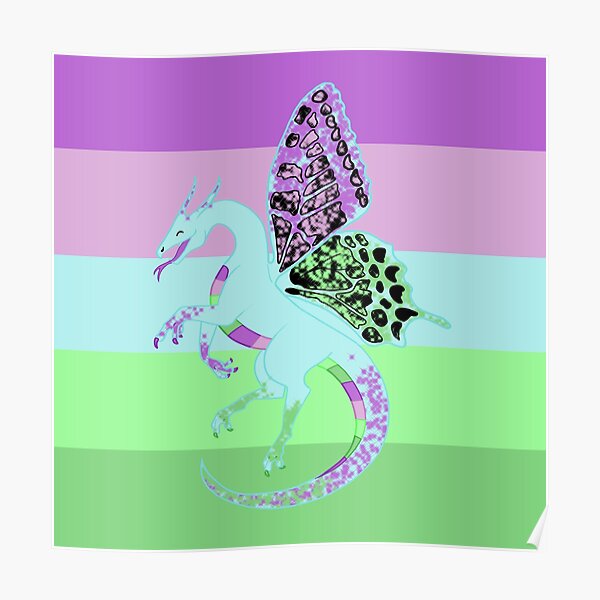 Toric Pride Fae Dragon With Flag Poster For Sale By Stupidmasky