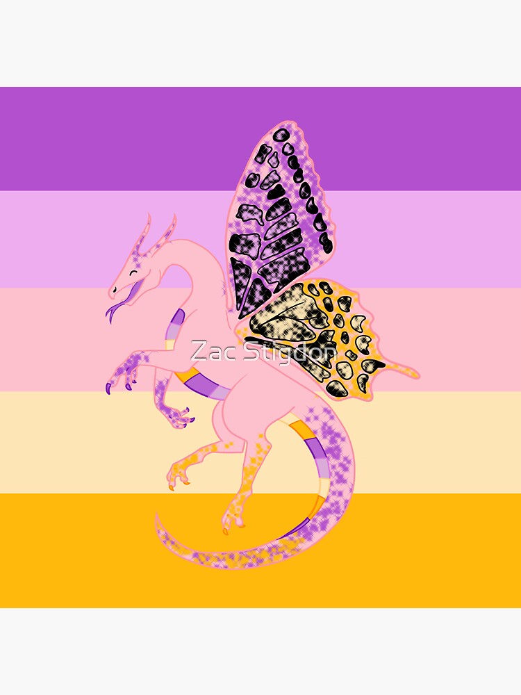 Trixic Pride Fae Dragon With Flag Sticker For Sale By Stupidmasky