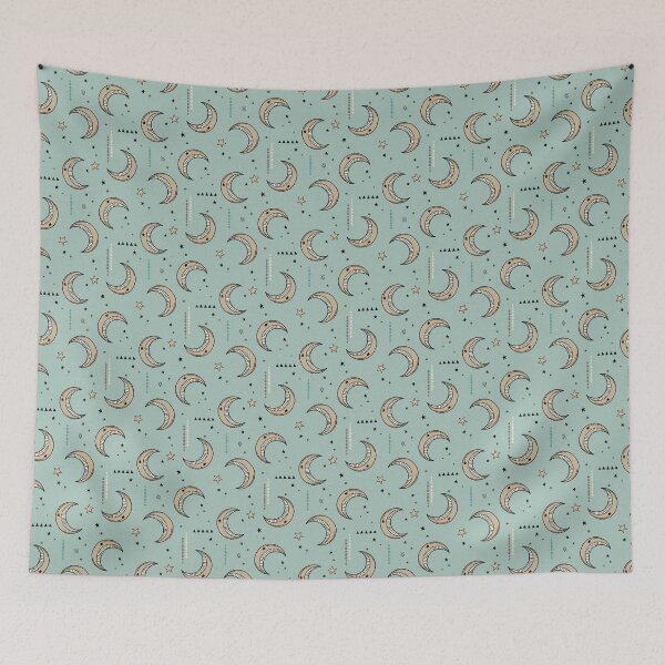 Item preview, Boho Tribal Moons - dusty green designed and sold by misentangled.