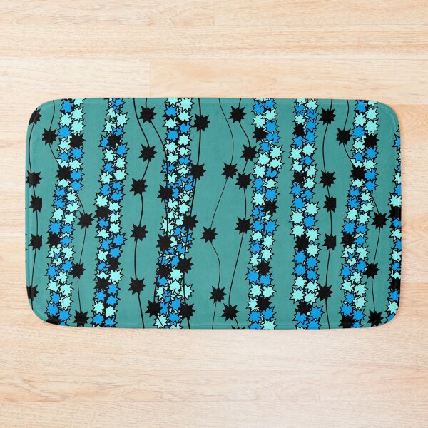Item preview, Design Lines and FLower Look Like Teal Aqua Blue Black designed and sold by DesignsByMuriel.