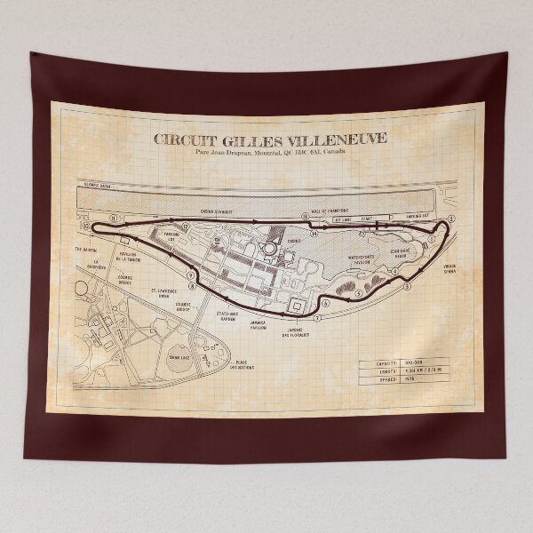 Item preview, Circuit Gilles Villeneuve   (Old Blue Grid - Burgundy) designed and sold by BGALAXY.