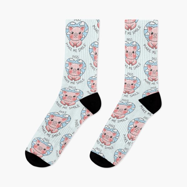 Item preview, Pigs make me smile - Funny pig in heart with clouds designed and sold by Nikamii.