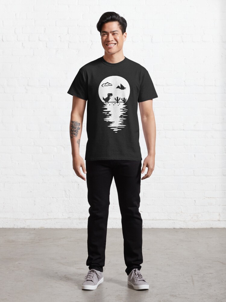 Alternate view of Mysterious T Rex Offline Full Moon Water Reflection Classic T-Shirt