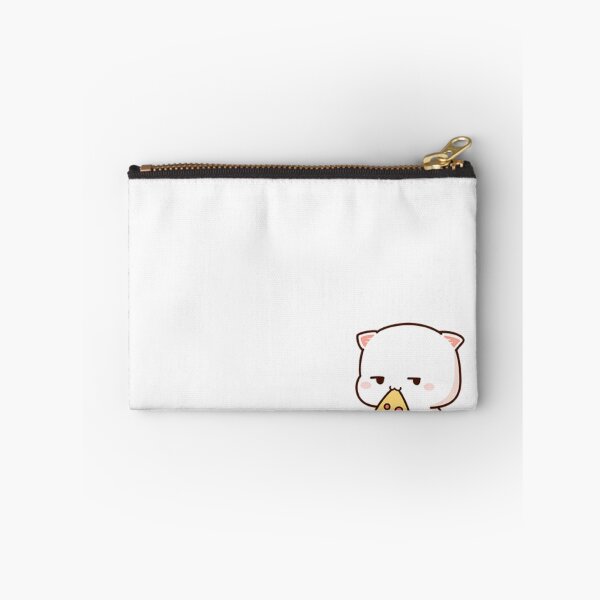 Item preview, Cute kawaii funny mochi cat eating pizza designed and sold by Estella Carterson.