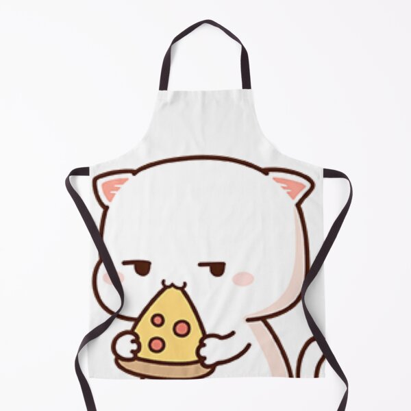 Item preview, Cute kawaii funny mochi cat eating pizza designed and sold by Estella Carterson.
