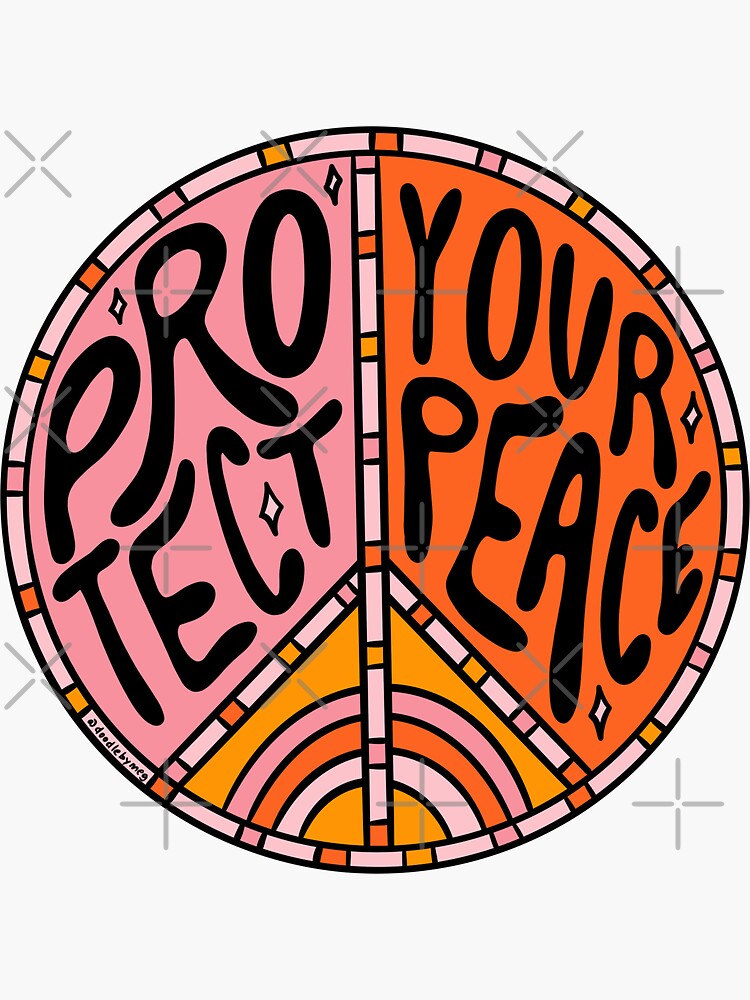 Thumbnail 3 of 3, Sticker, Protect Your Peace designed and sold by doodlebymeg.