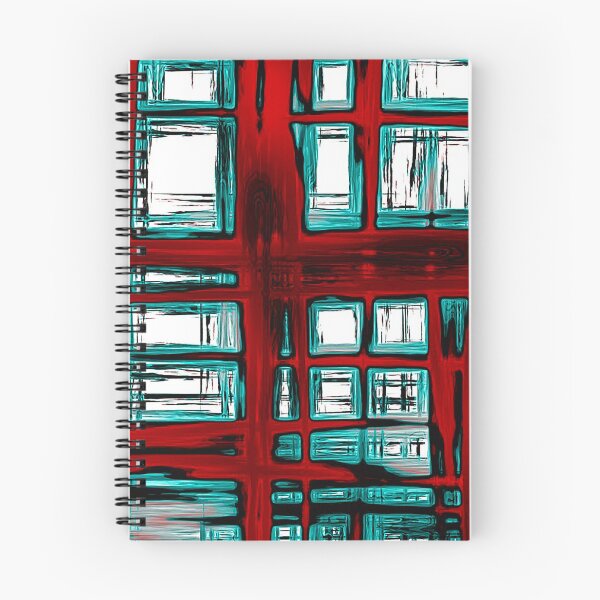 Item preview, Abstract window pattern, rectangular geometric pattern, red, blue, black, white designed and sold by Nostrathomas66.